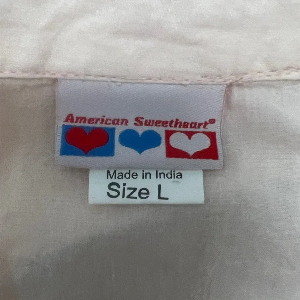 AMERICAN SWEETHEART- COTTAGE CORE Light Pink Button-Down Shirt - Picture 4 of 9